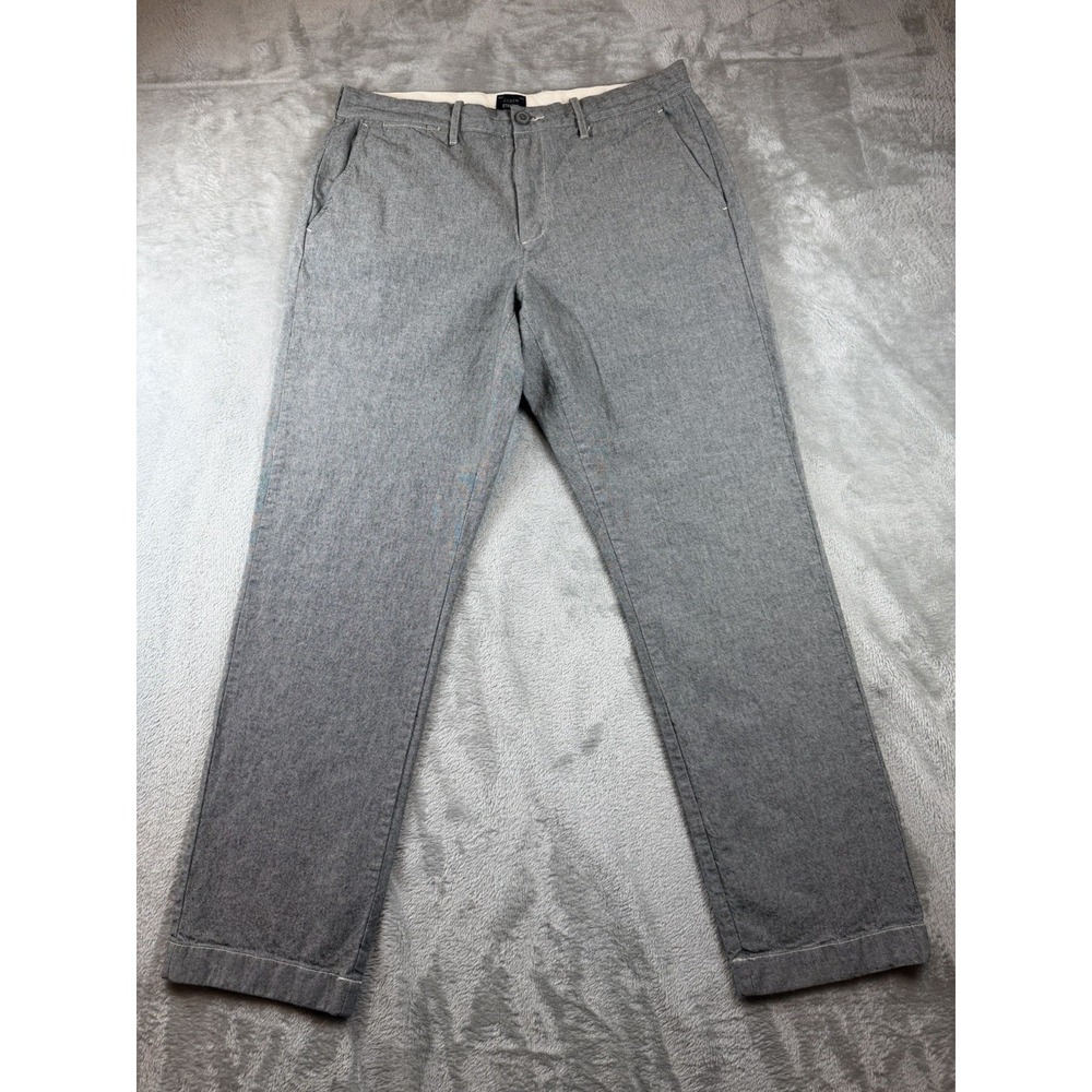 J. Crew Pants Men's Stretch 770 Casual in Light Gray w/Black - 32x30 (32x29)